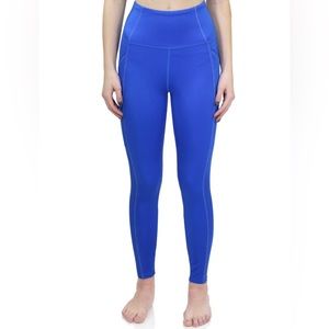 New Marc Defang Blue Contrast Stitch Side Pocket Active Long Leggings - S